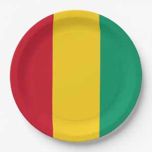 Flag of Guinea (African Country) Paper Plate