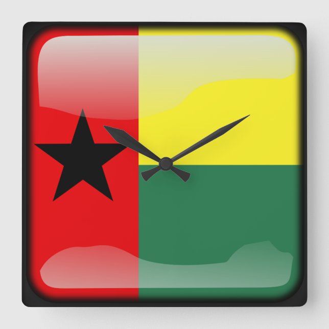Flag of Guinea-Bissau Square Wall Clock (Front)