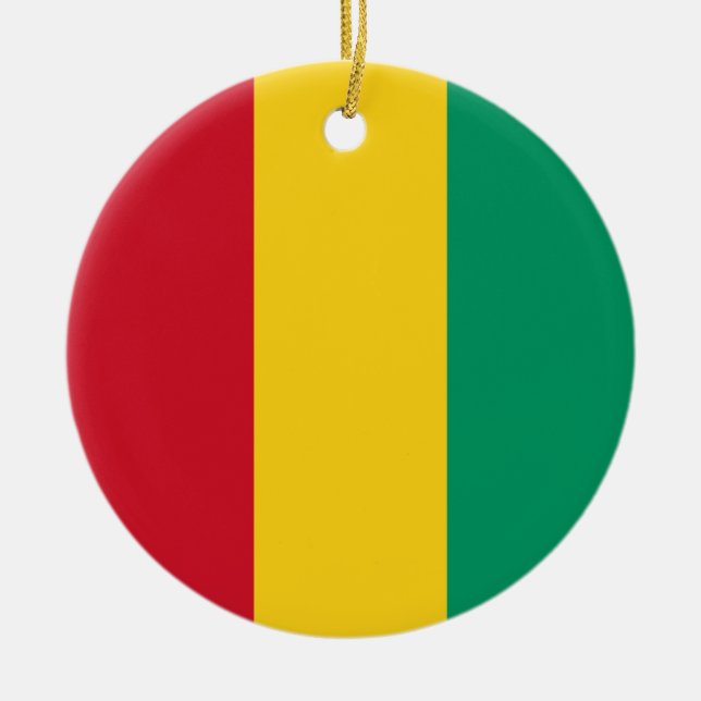 Flag of Guinea Ceramic Tree Decoration (Front)