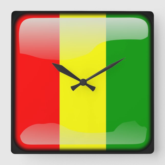 Flag of Guinea Square Wall Clock (Front)