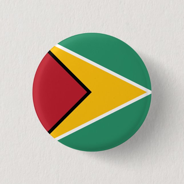 Flag of Guyana 3 Cm Round Badge (Front)