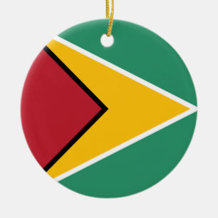 Flag of Guyana Ceramic Tree Decoration