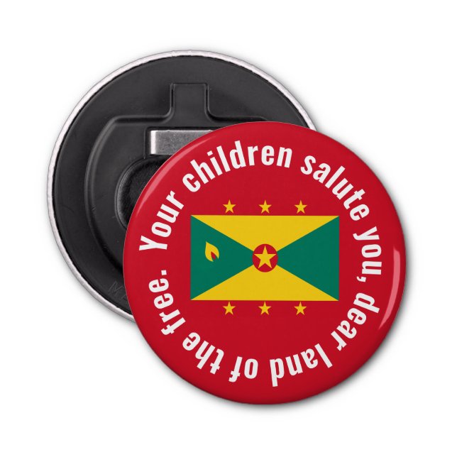 Flag of Guyana National Anthem Red Green Yellow Bottle Opener (Front)
