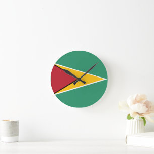 Flag of Guyana Round Clock