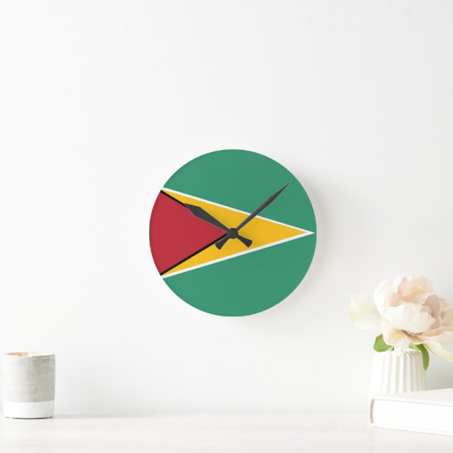 Flag of Guyana Round Clock (Home)