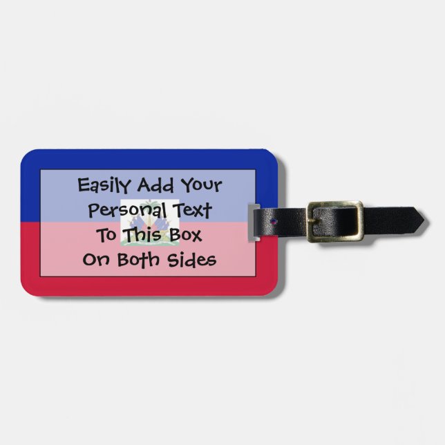 Flag of Haiti Easy ID Personal Luggage Tag (Front Horizontal)