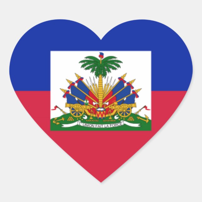 Flag of Haiti Heart Sticker (Front)