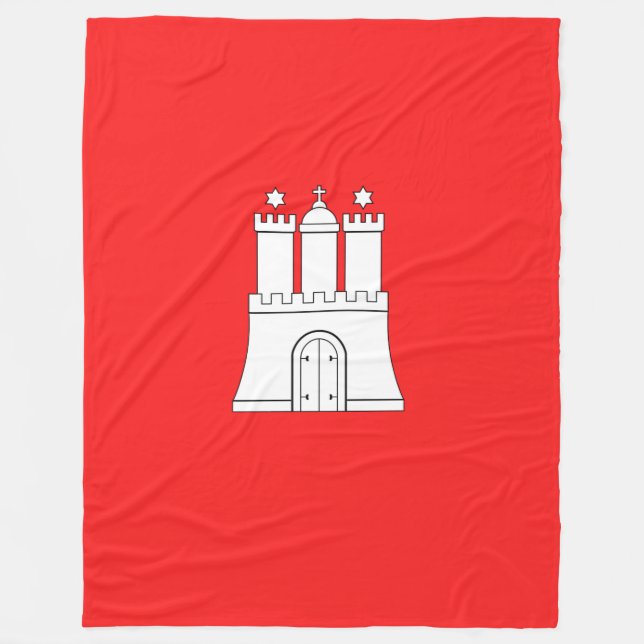 Flag of Hamburg Fleece Blanket (Front)