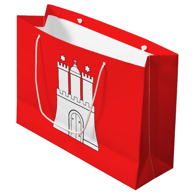 Flag of Hamburg Large Gift Bag (Front Angled)
