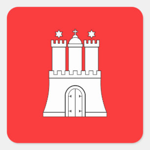 Flag of Hamburg Square Sticker