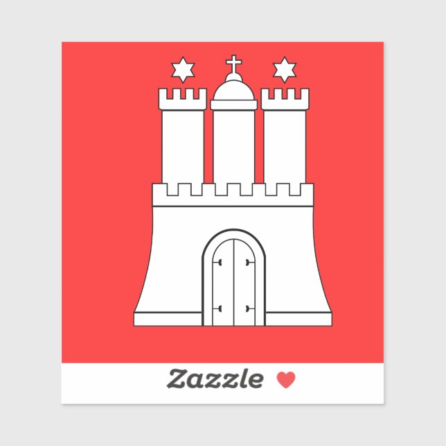 Flag of Hamburg Vinyl Sticker (Sheet)