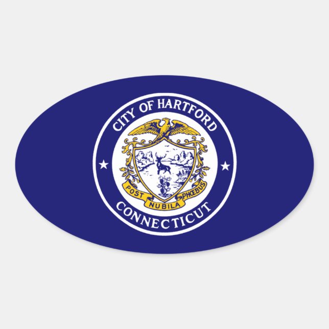Flag of Hartford, Connecticut Oval Sticker (Front)