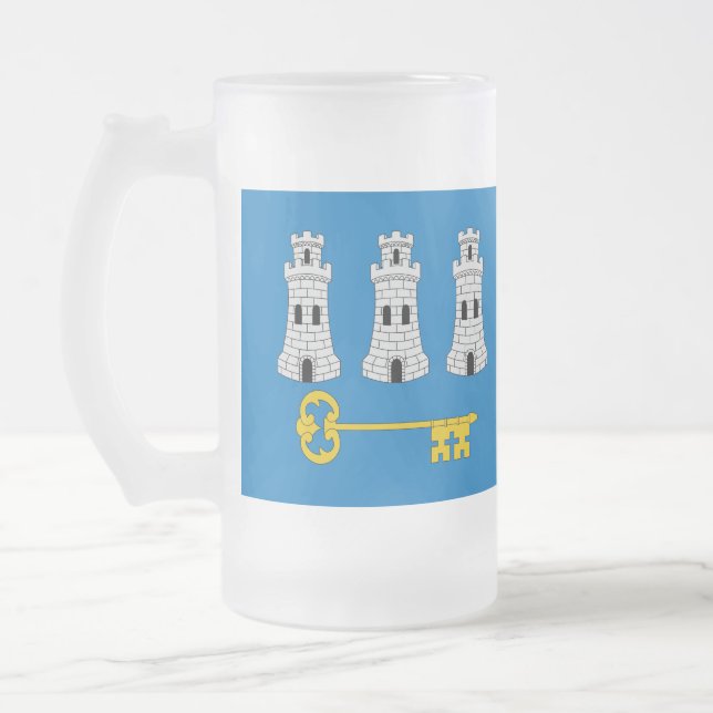 Flag of Havana, Cuba Frosted Glass Beer Mug (Left)