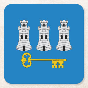 Flag of Havana, Cuba Square Paper Coaster