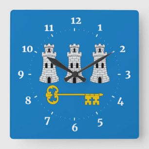 Flag of Havana, Cuba Square Wall Clock