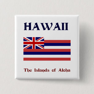 Flag of Hawaii and motto 15 Cm Square Badge