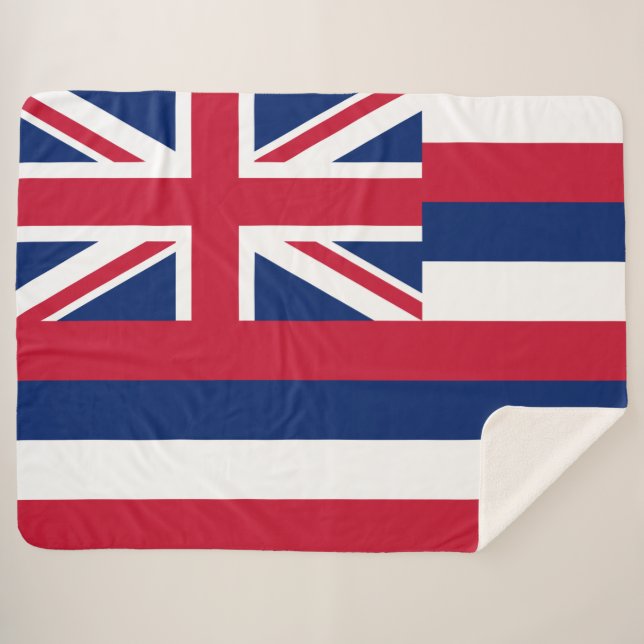 Flag of Hawaii (US State) Sherpa Blanket (Front (Horizontal))
