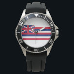 Flag of Hawaii (US State) Watch<br><div class="desc">This design features the flag of Hawaii, which is a state of the United States of America located in the Pacific Ocean. It is the only U.S. state located outside of North America; it is also the only island state. The state encompasses nearly the entire Hawaiian archipelago, which consists of...</div>