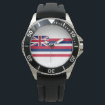 Flag of Hawaii (US State) Watch<br><div class="desc">This design features the flag of Hawaii, which is a state of the United States of America located in the Pacific Ocean. It is the only U.S. state located outside of North America; it is also the only island state. The state encompasses nearly the entire Hawaiian archipelago, which consists of...</div>
