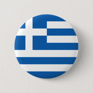 Flag of Hellenic Republic (Greece) 6 Cm Round Badge