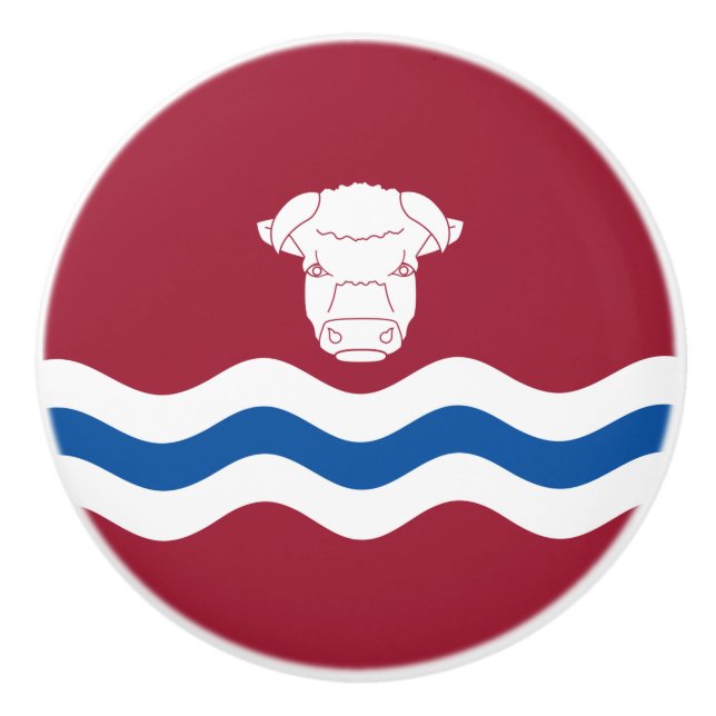 Flag of Herefordshire (UK County) Ceramic Knob (Front)