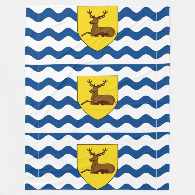Flag of Hertfordshire Fleece Blanket (Front)