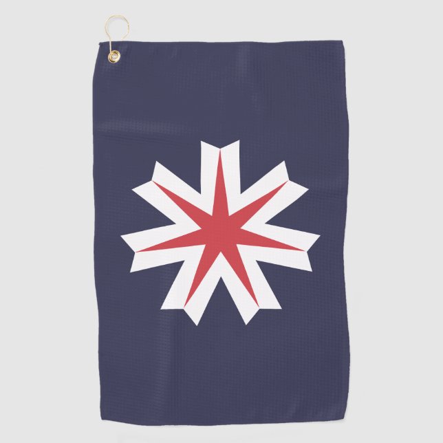 Flag of Hokkaido Prefecture, Japan Golf Towel (Front)
