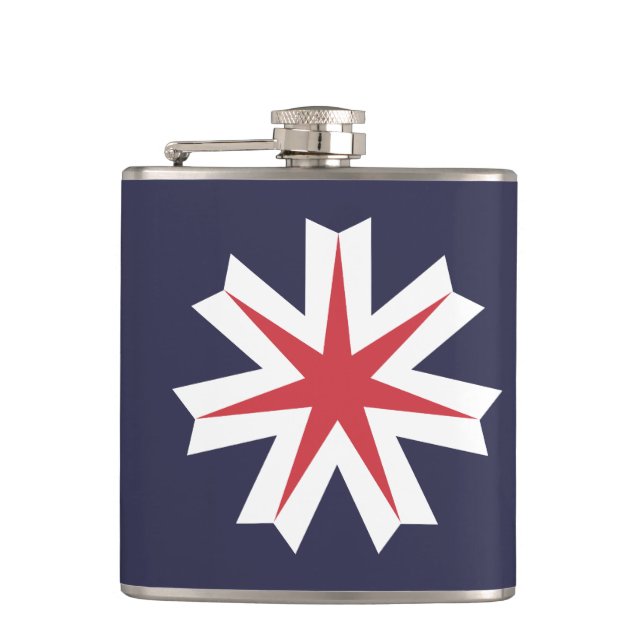 Flag of Hokkaido Prefecture, Japan Hip Flask (Front)