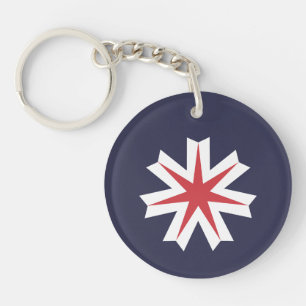Flag of Hokkaido Prefecture, Japan Key Ring