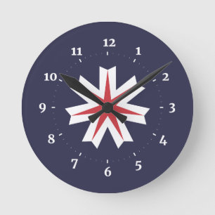 Flag of Hokkaido Prefecture, Japan Round Clock