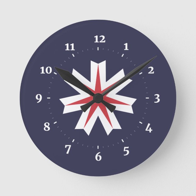  Flag of Hokkaido Prefecture, Japan Round Clock (Front)