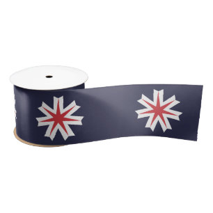 Flag of Hokkaido Prefecture, Japan Satin Ribbon