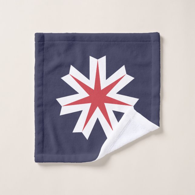 Flag of Hokkaido Prefecture, Japan Wash Cloth (Wash Cloth)