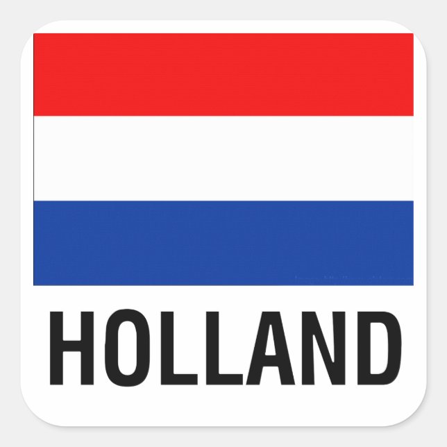 FLAG OF HOLLAND SQUARE STICKER (Front)