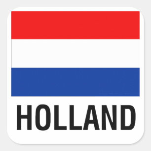 FLAG OF HOLLAND SQUARE STICKER