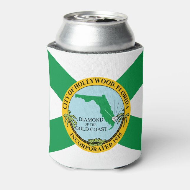 Flag of Hollywood, Florida Can Cooler (Can Back)