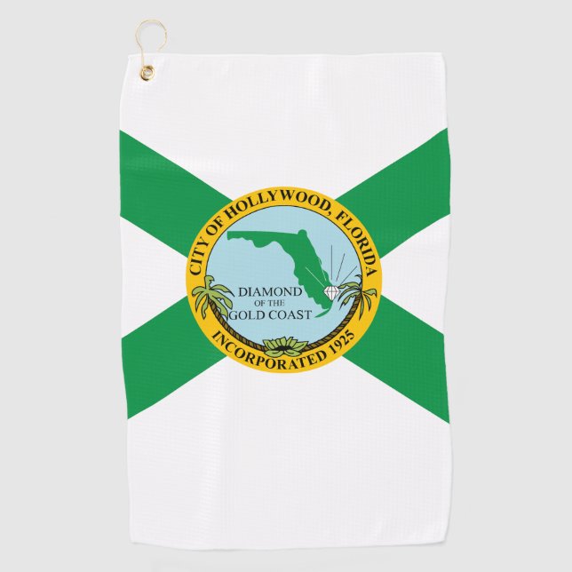 Flag of Hollywood, Florida Golf Towel (Front)