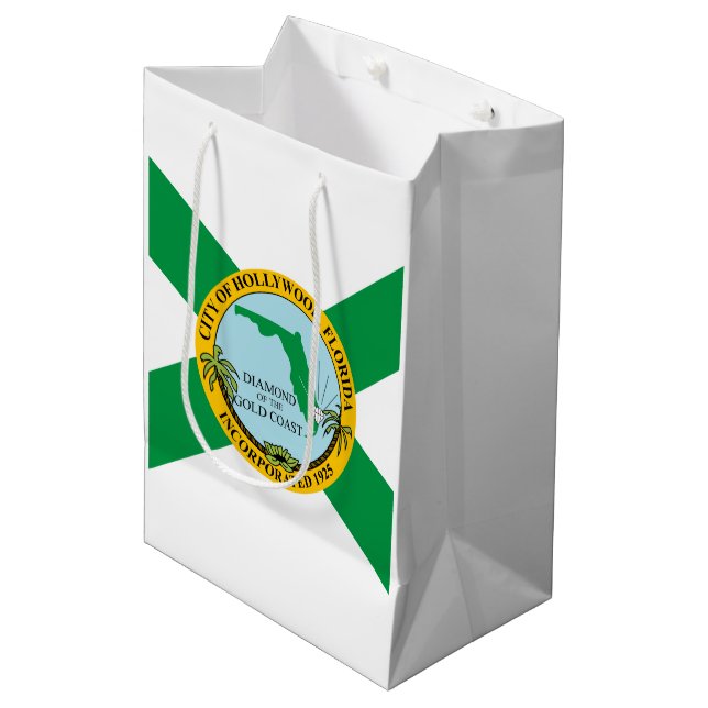 Flag of Hollywood, Florida Medium Gift Bag (Front Angled)