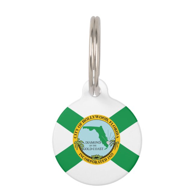 Flag of Hollywood, Florida Pet Tag (Front)