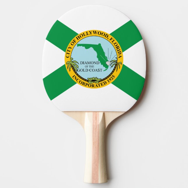 Flag of Hollywood, Florida Ping Pong Paddle (Front)