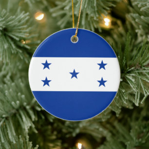 Flag of Honduras Ceramic Tree Decoration