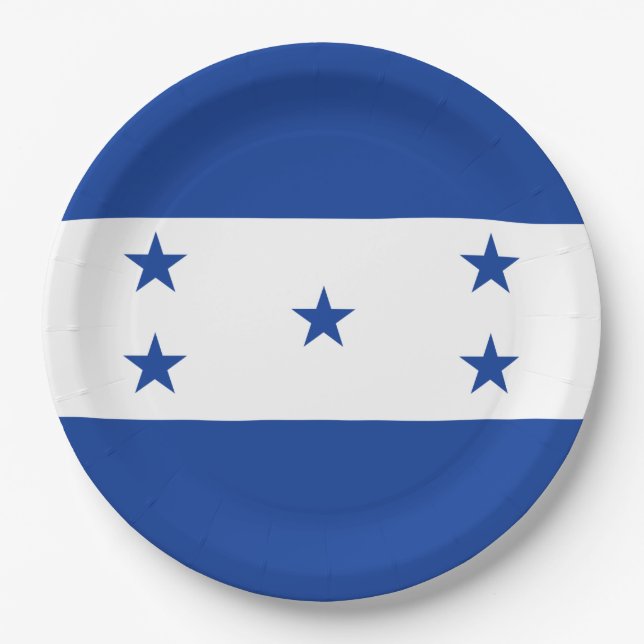 Flag of Honduras Paper Plate (Front)