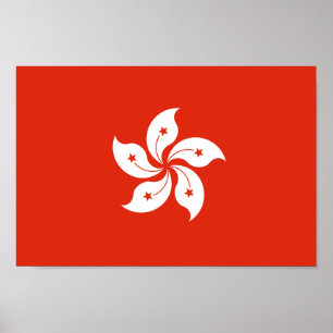 Flag of Hong Kong Bauhinia Blakeana HK Flag Poster