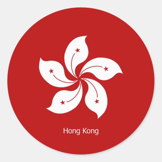 Flag of Hong  Kong  Classic Round Sticker  Zazzle co uk