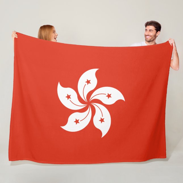 Flag of Hong Kong Fleece Blanket (In Situ)