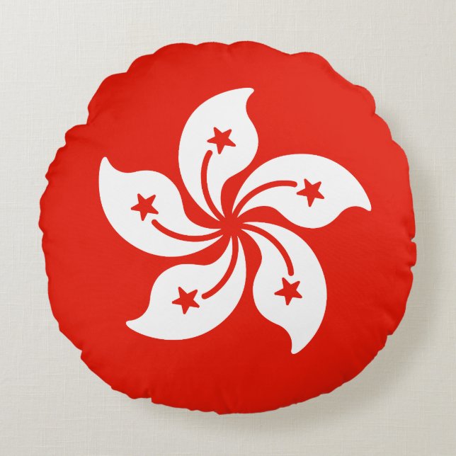 Flag of Hong Kong Round Cushion (Front)