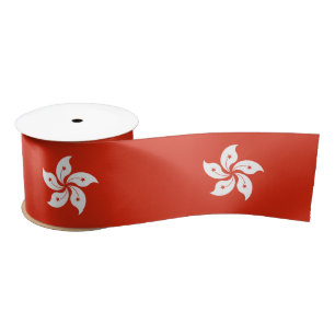 Flag of Hong Kong Satin Ribbon