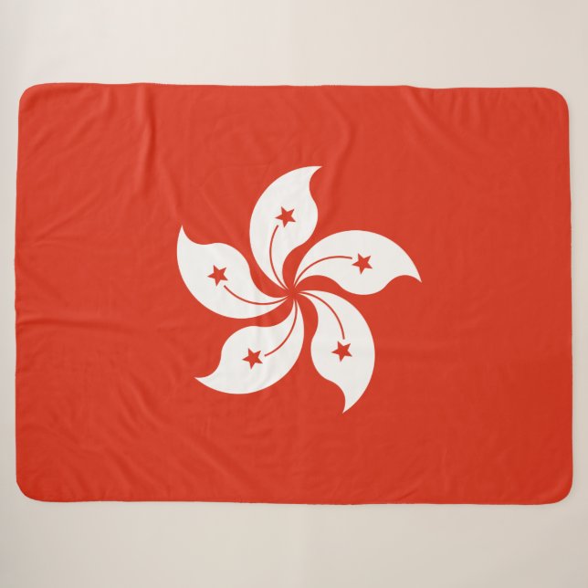 Flag of Hong Kong Sherpa Blanket (Front (Horizontal))