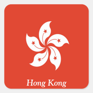 Flag of Hong Kong Square Sticker