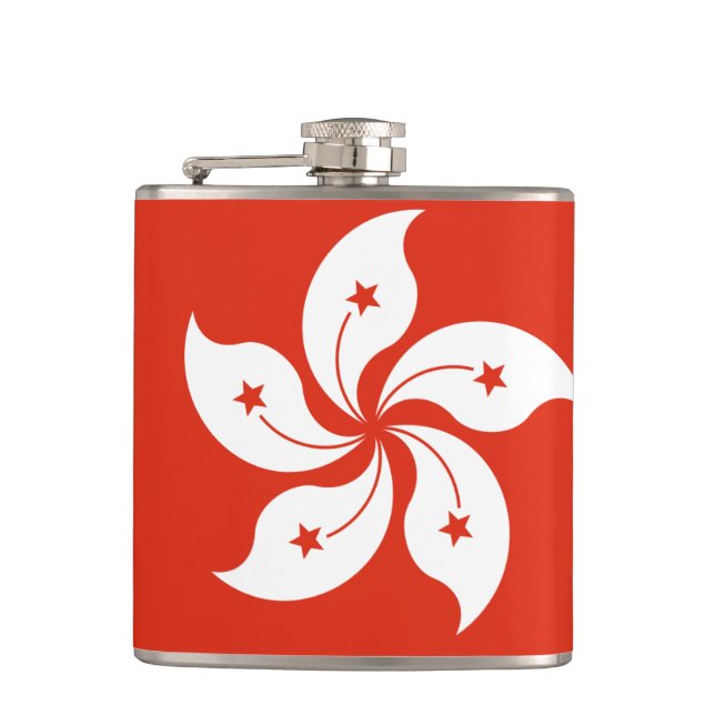 Flag of Hong Kong Vinyl Wrapped Flask (Front)